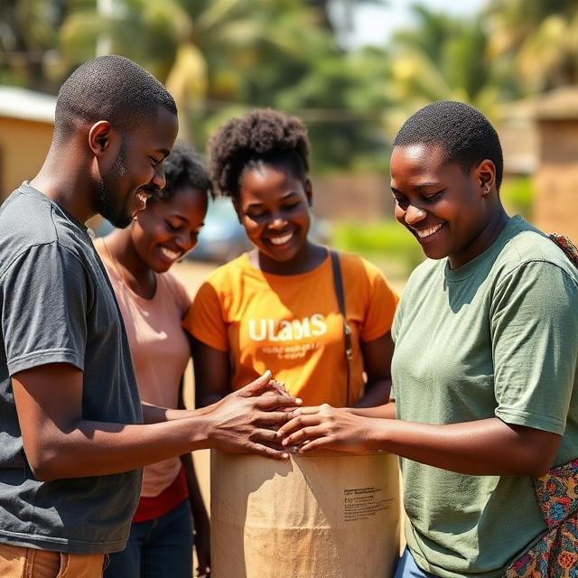 Young volunteers smiling during an outreach